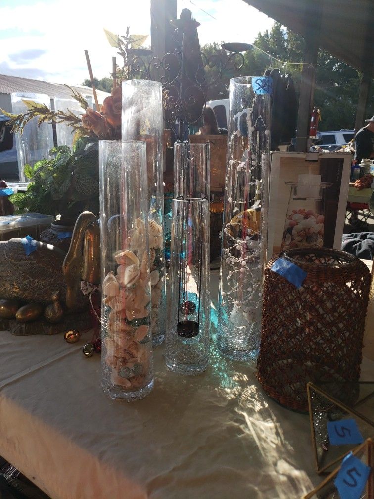 Cracked Glass Vases