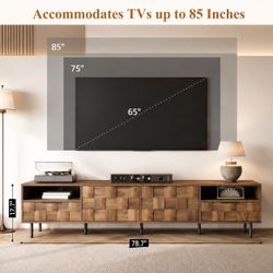 Natural TV Stand 85 in