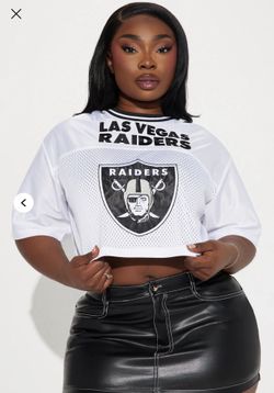 Raiders Cropped Mesh Top Ladies Raiders Womans Football Jersey Sexy Top Large