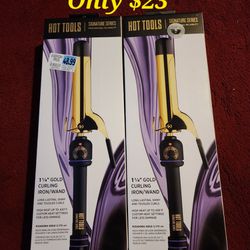 Hot Tools Pro Signature 1-1/4" Gold Curling Iron, Gold and Black