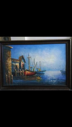 Boat Oil Painting