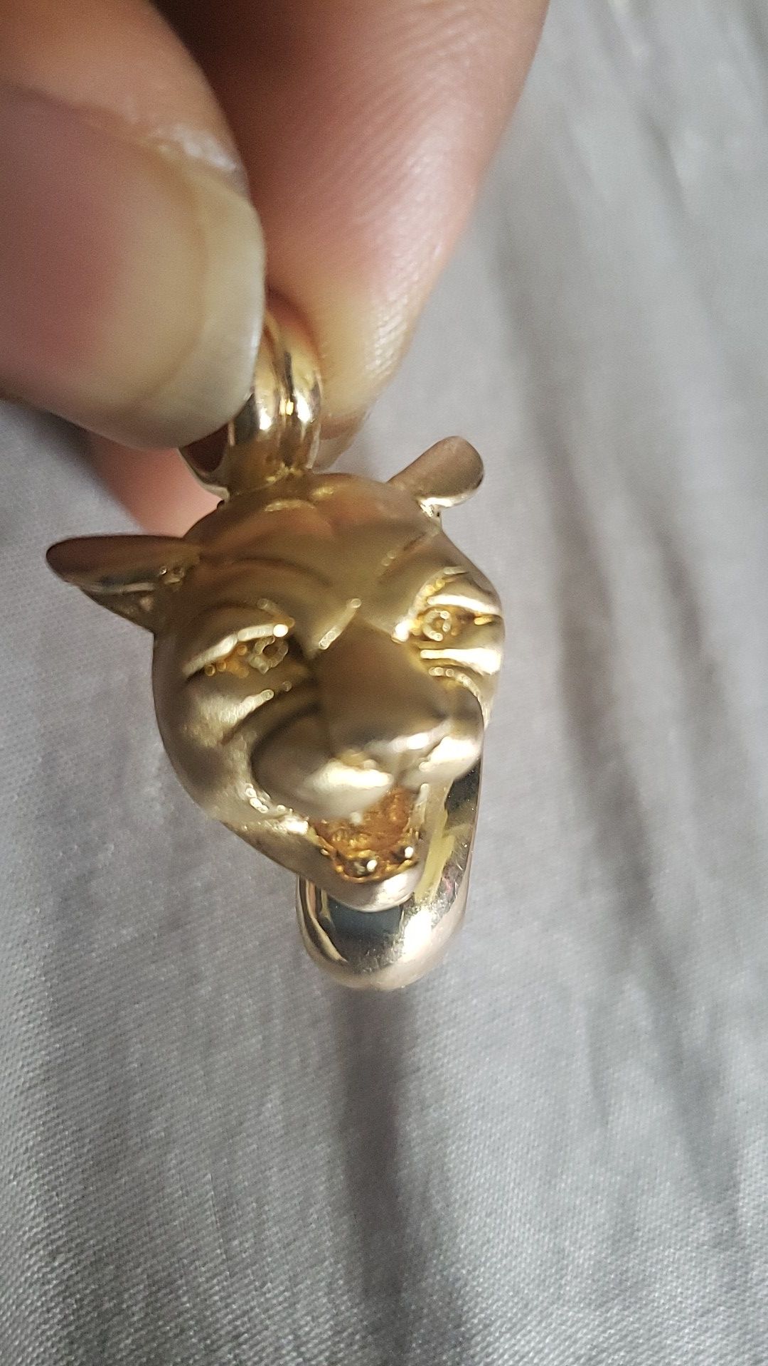 14kt Gold Yellow Panther Face 🐆 Pendant