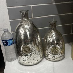 Silver Mercury Vases 