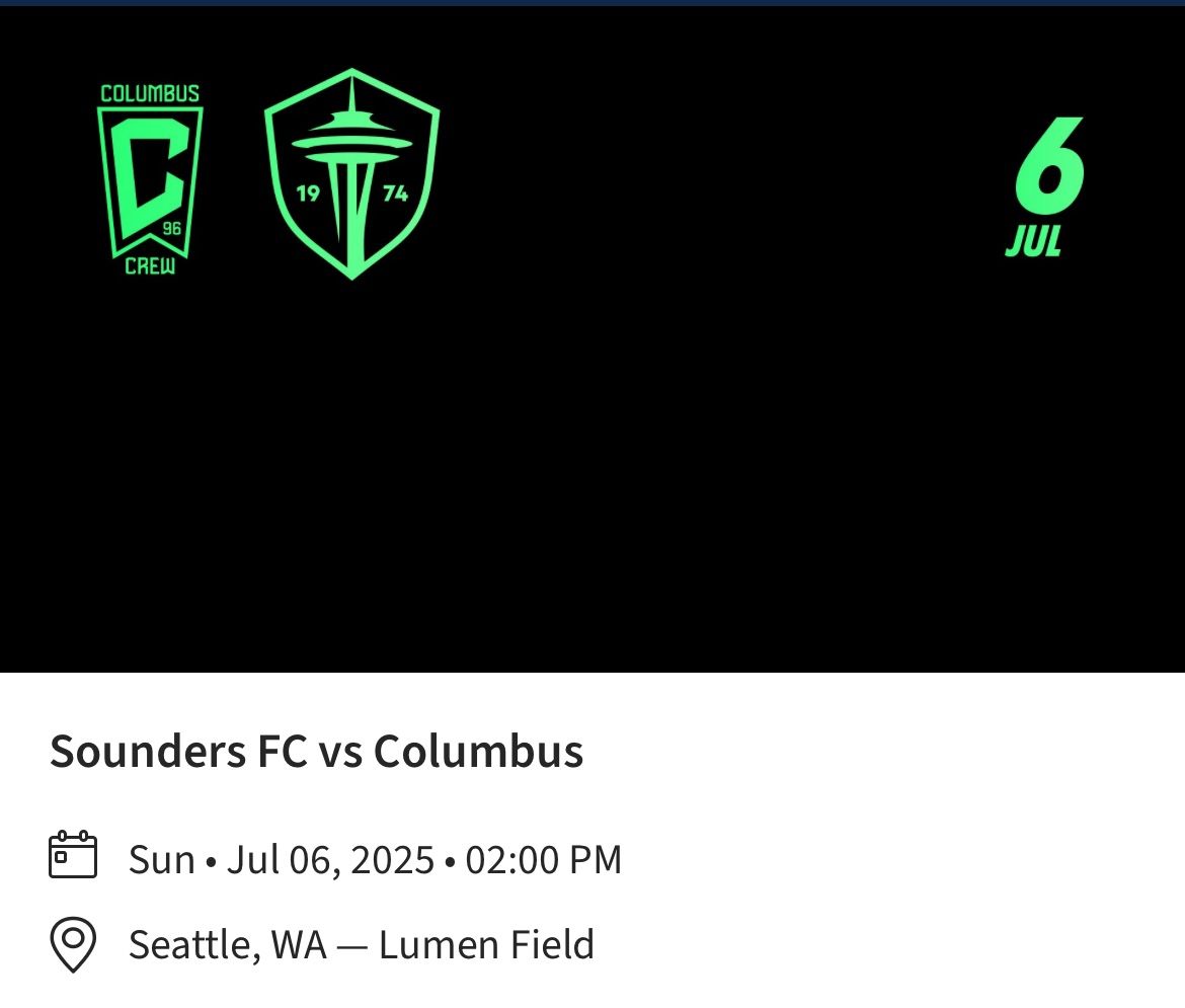 Sounders FC vs Columbus
