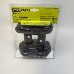 New Ryobi PBP2006 18V ONE+ 2.0 Ah Lithium-Ion Compact Battery (2-Pack)