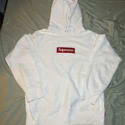 Supreme box logo hooded sweatshirt white