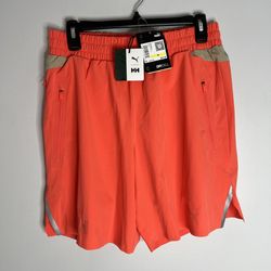 Puma x Helly Hanson Running Shorts Mens Medium Hot Coral NWT