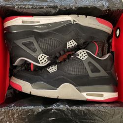 Air Jordan 4 Retro 'Bred' 2012 Style Code 089 Size 9.5 Men’s