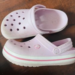 Girls Lavender Crocs size Big Girl Size 3