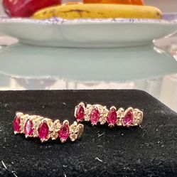 14kt Yellow Gold .92ct Diamond & Ruby Earrings “Beautiful”