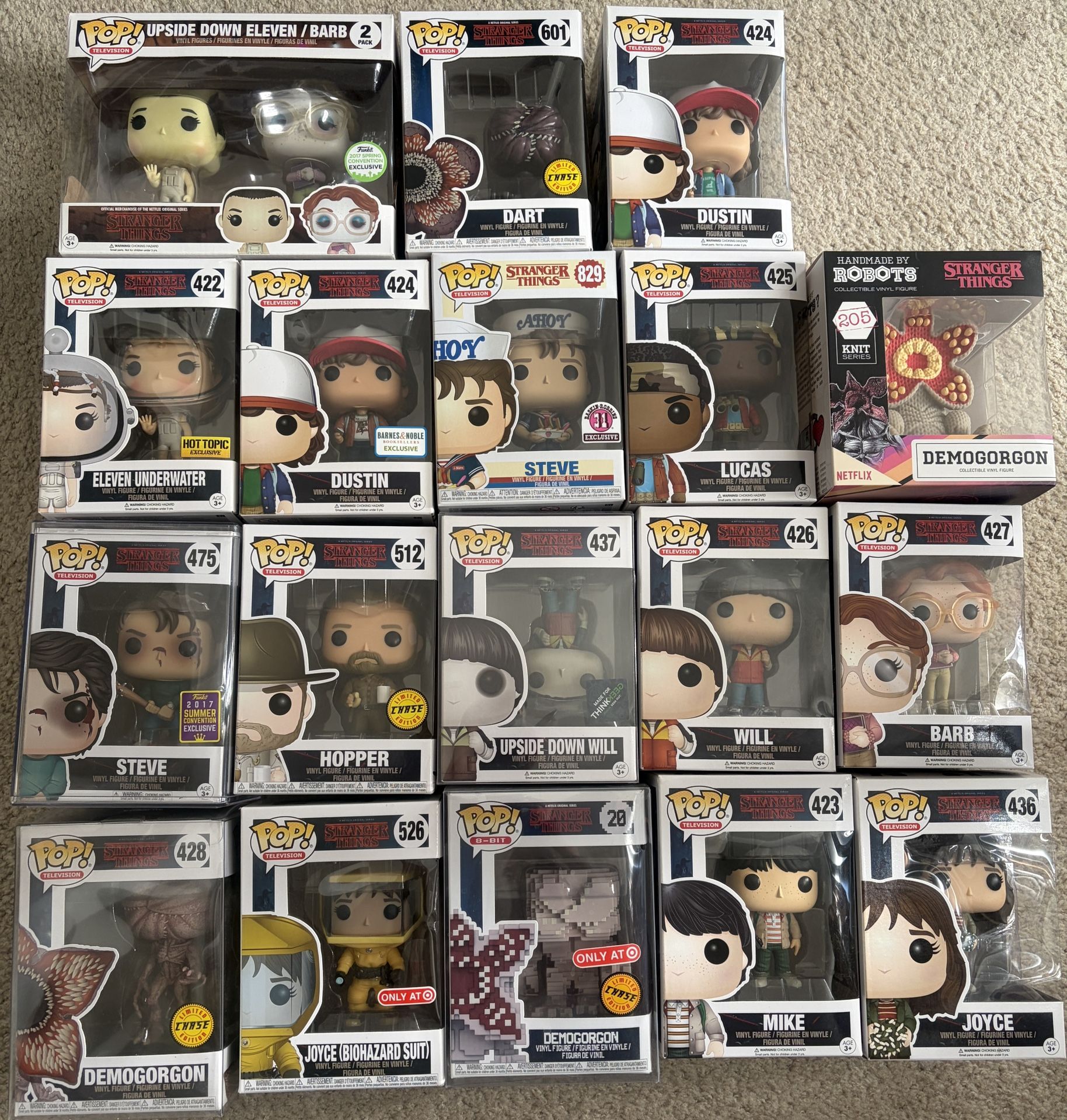 Stranger Things Funko Pop - Chase + Exclusives