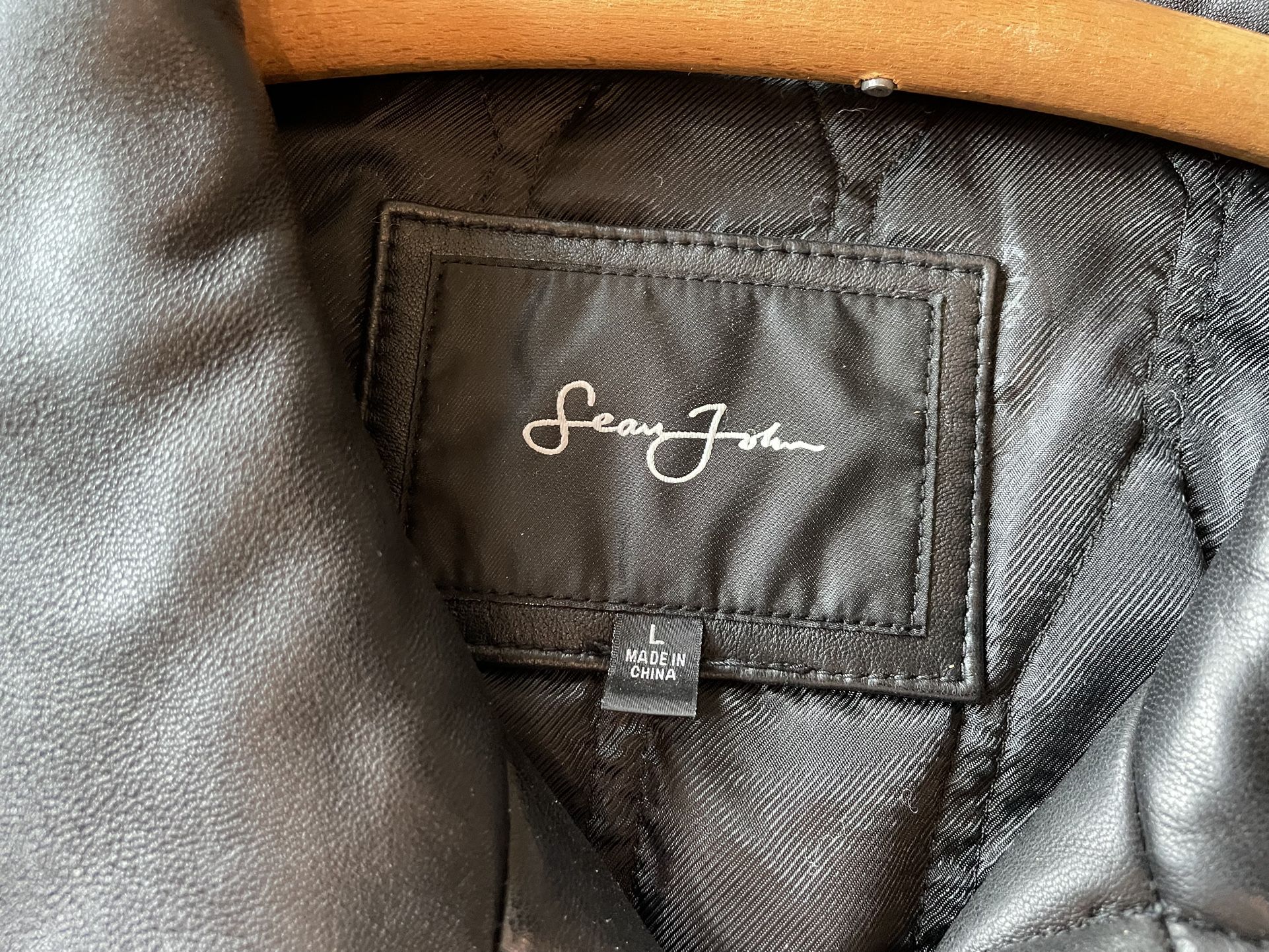 Original Vintage Sean John Genuine Leather Jacket Black for Sale