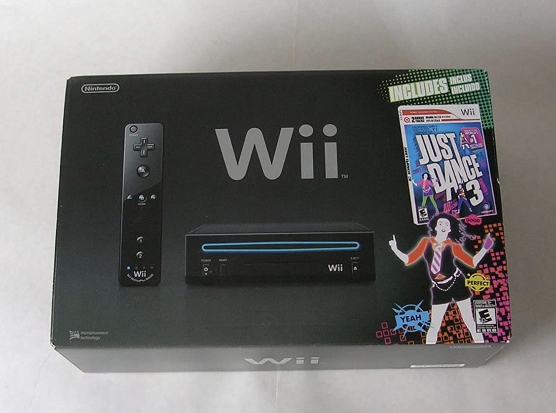 Nintendo Wii White Console System Complete In Box Bundle Tested with Wii Just Dance 
