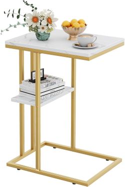 Side Table White and Gold - $50 (Cash Only)