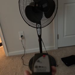 Black Fan Remote Controlled 90°. Turning Angle.