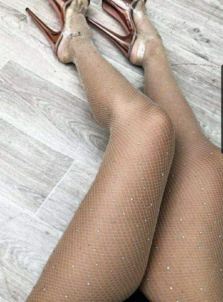 Nude Mesh Fishnet Stockings With Rhinestones New Size Small Dancing Party New