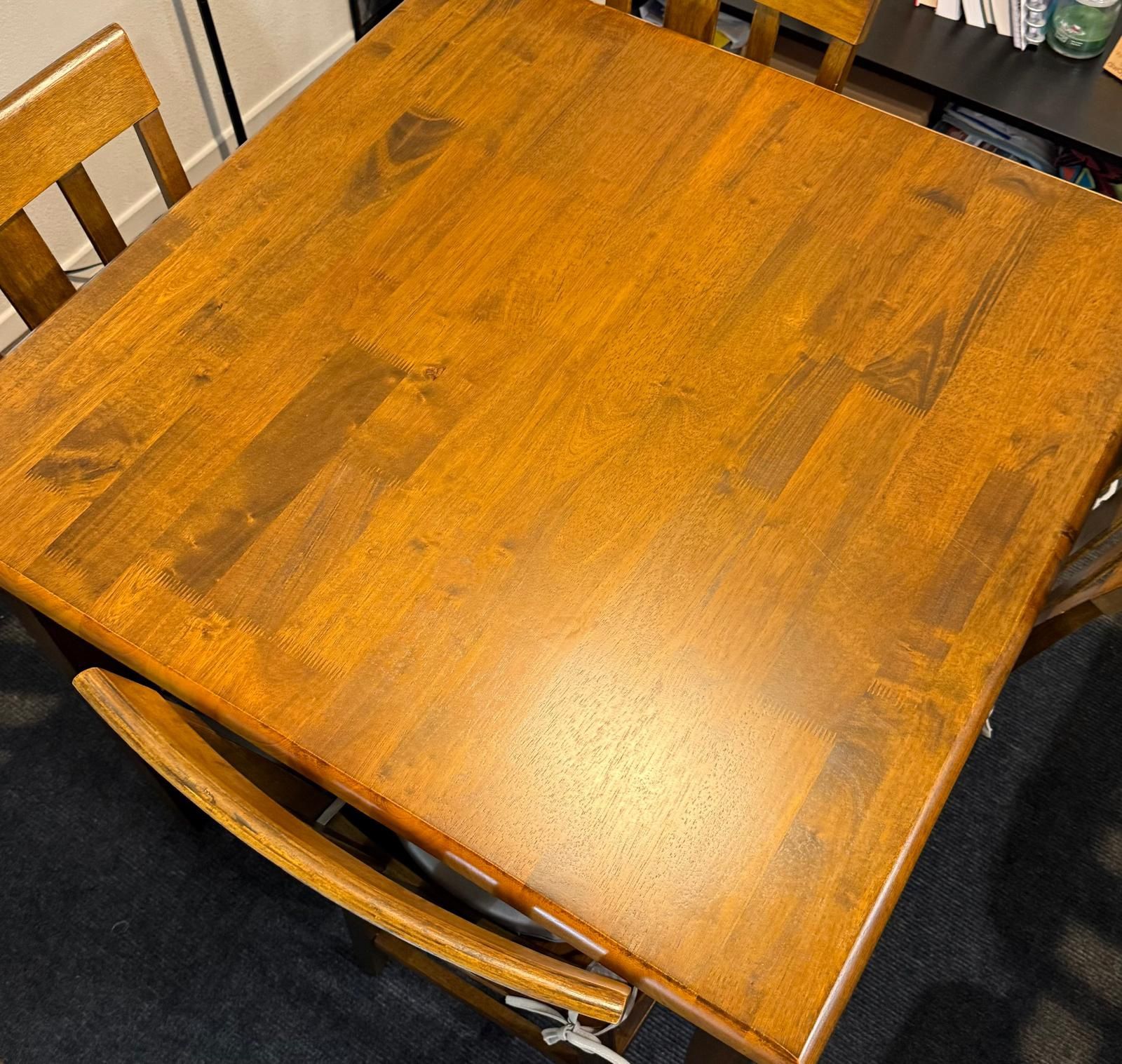 Solid Wood Dining Set – Table + 4 Chairs – $150