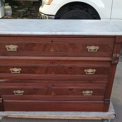 Antique 3 Drawer Dresser With The Marble Top