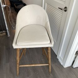 Linen/Wood Barstools