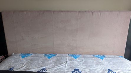 Upholstered Queen Bed Set Beige Fabric