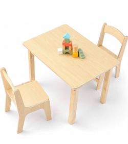 Brand new in the box- Toddler Table and Chair Set, Premium Solid Wood Montessori Table, Kids Activity Craft Desk with 2 Ergonomic Chairs for Playroom,
