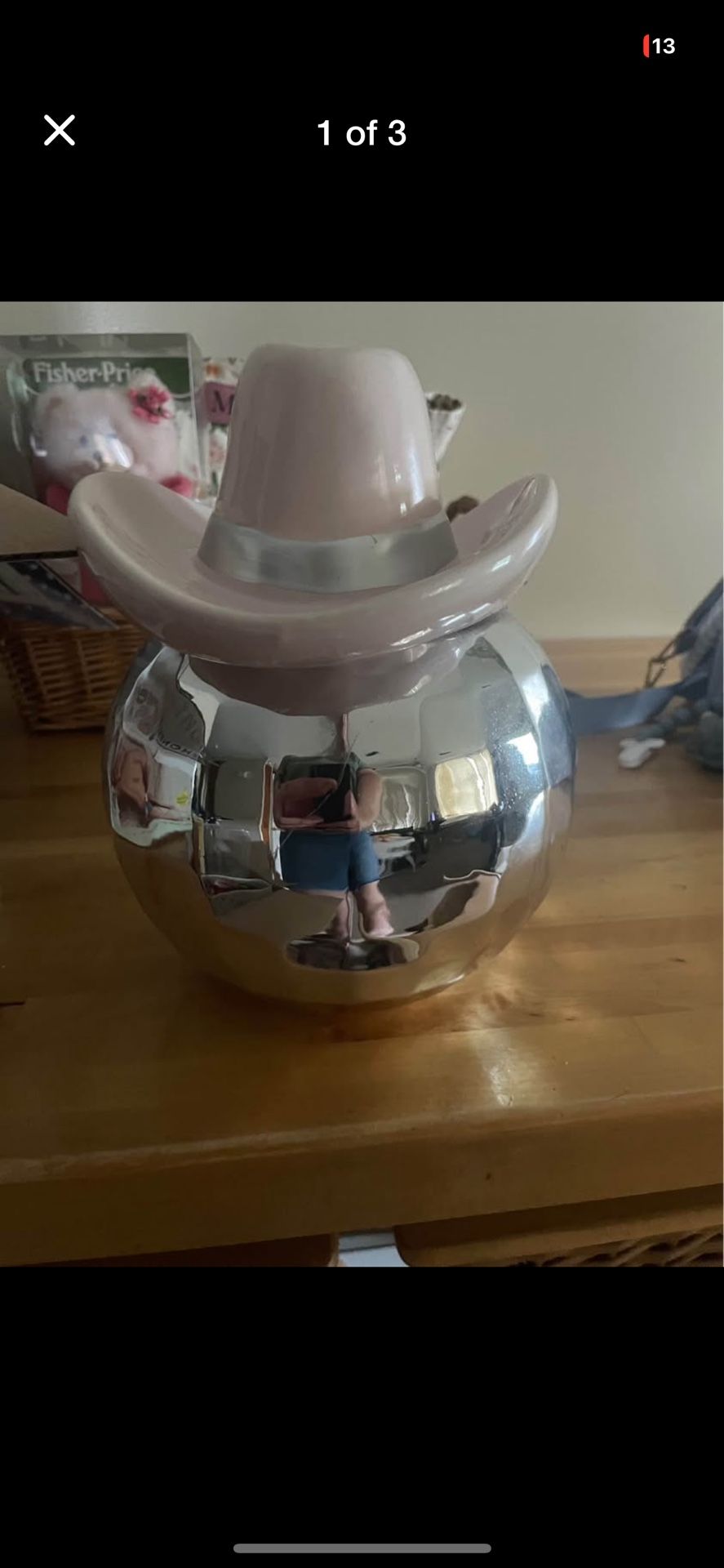 Disco Ball Cowboy Cookie Jar