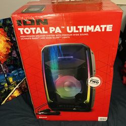 ION Total PA Ultimate 650W Bluetooth Speaker System | Party PA | 2 Mics + LED Lights | FM Radio