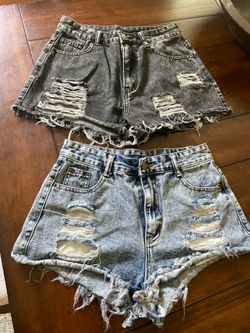 2 pairs of denim distressed shorts from Shein