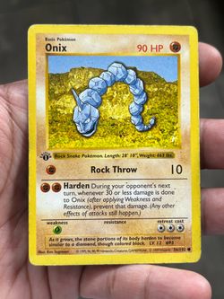 Pokémon TCG 1st Edition Onix Base Set Shadowless WOTC VTG 1999 Played 056/102