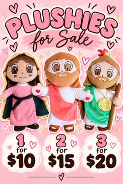 Religious Figure Plush Toy Set of 3