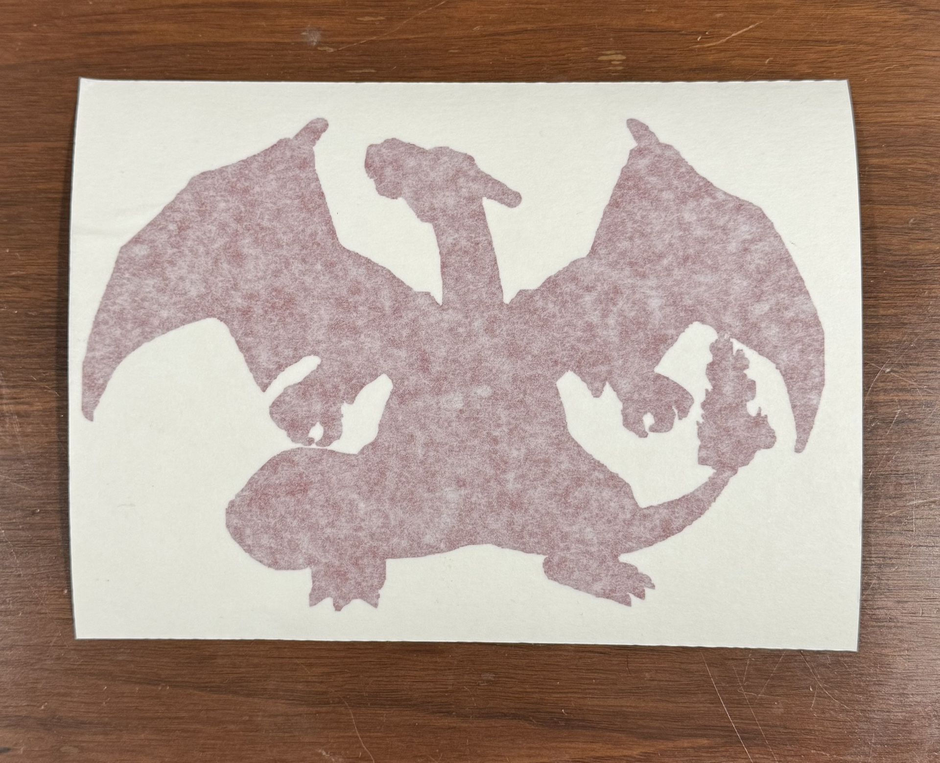 Red Reflective Vinyl Charizard Shadow Decal
