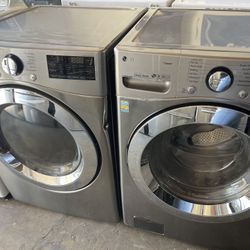 LG front load washer and electric dryer comes with 90 day warranty we finance