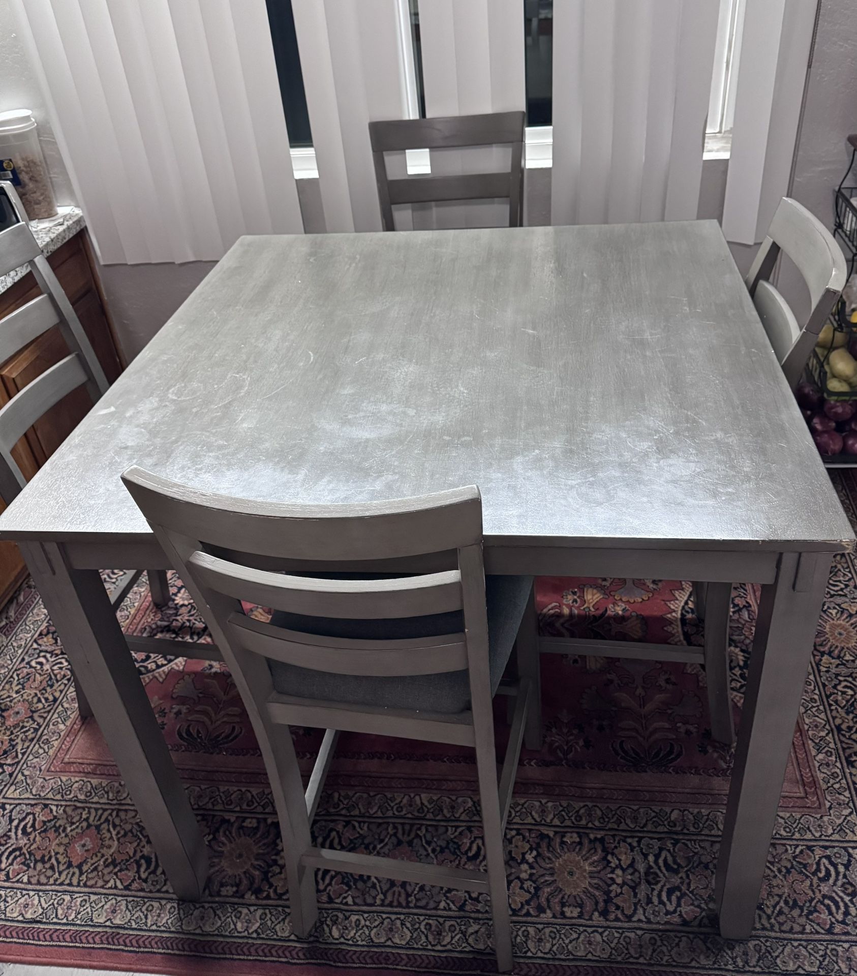 Dining Table ( Counter Height) With 4 Chairs