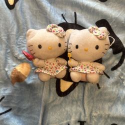 Hello Kitty Sanrio Hello kitty polka dot mini plushies with lollipop