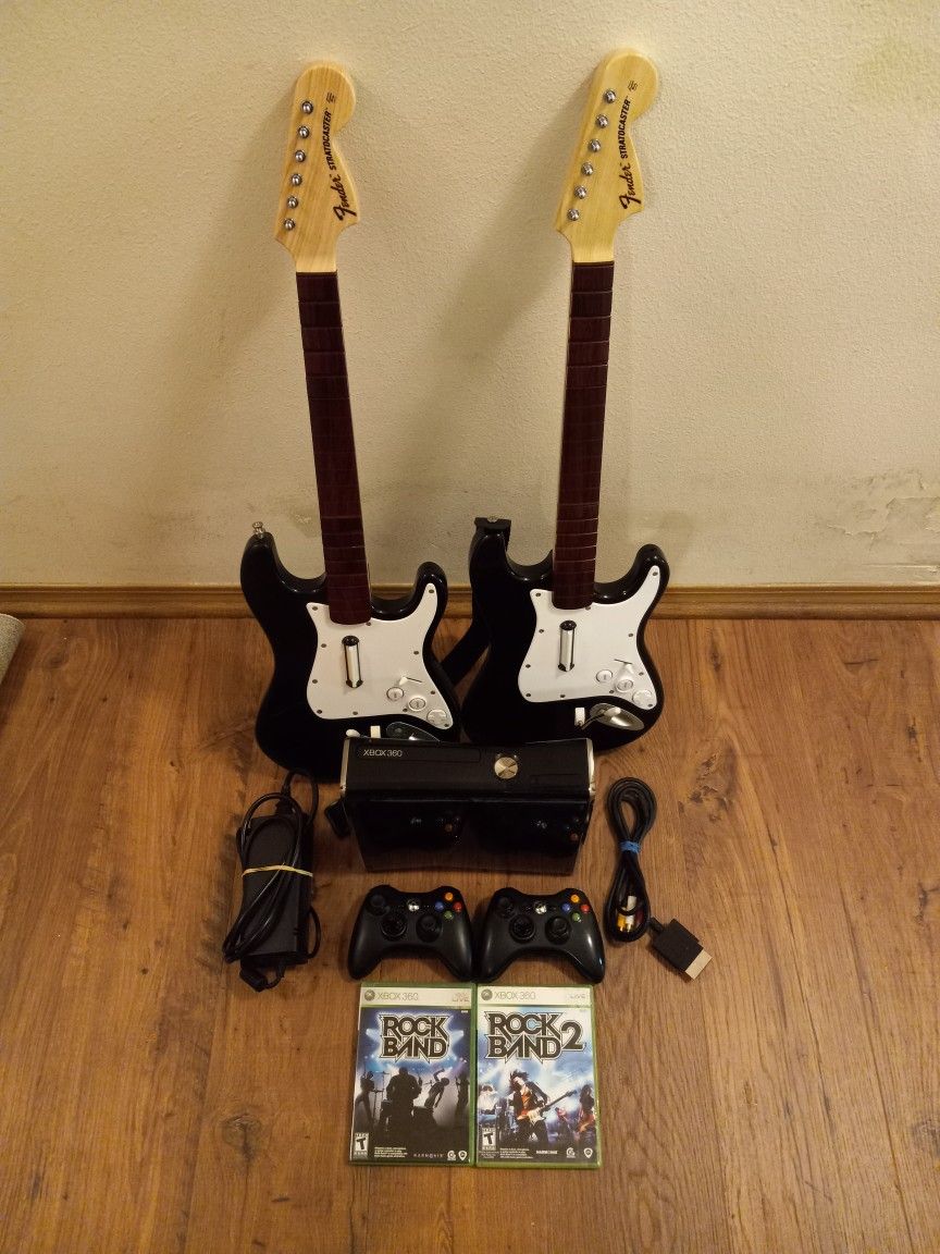 Xbox 360 Slim Rock Band Video Game Console Set 
