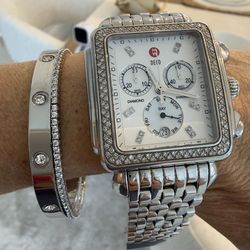 Michele Diamond Watch/Mother of Pear Face XL