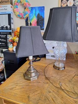 Vintage 3-Piece Crystal Lamp Set – 2 Table Lamps + Matching Accent Lamp