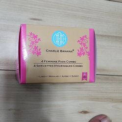 Charlie banana 4 feminine pads combo new in sealed box