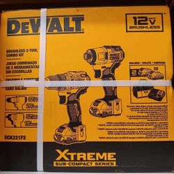 Dewalt New Kit Drill And Impact 12V XTREME Brushless Batteries And Charger 