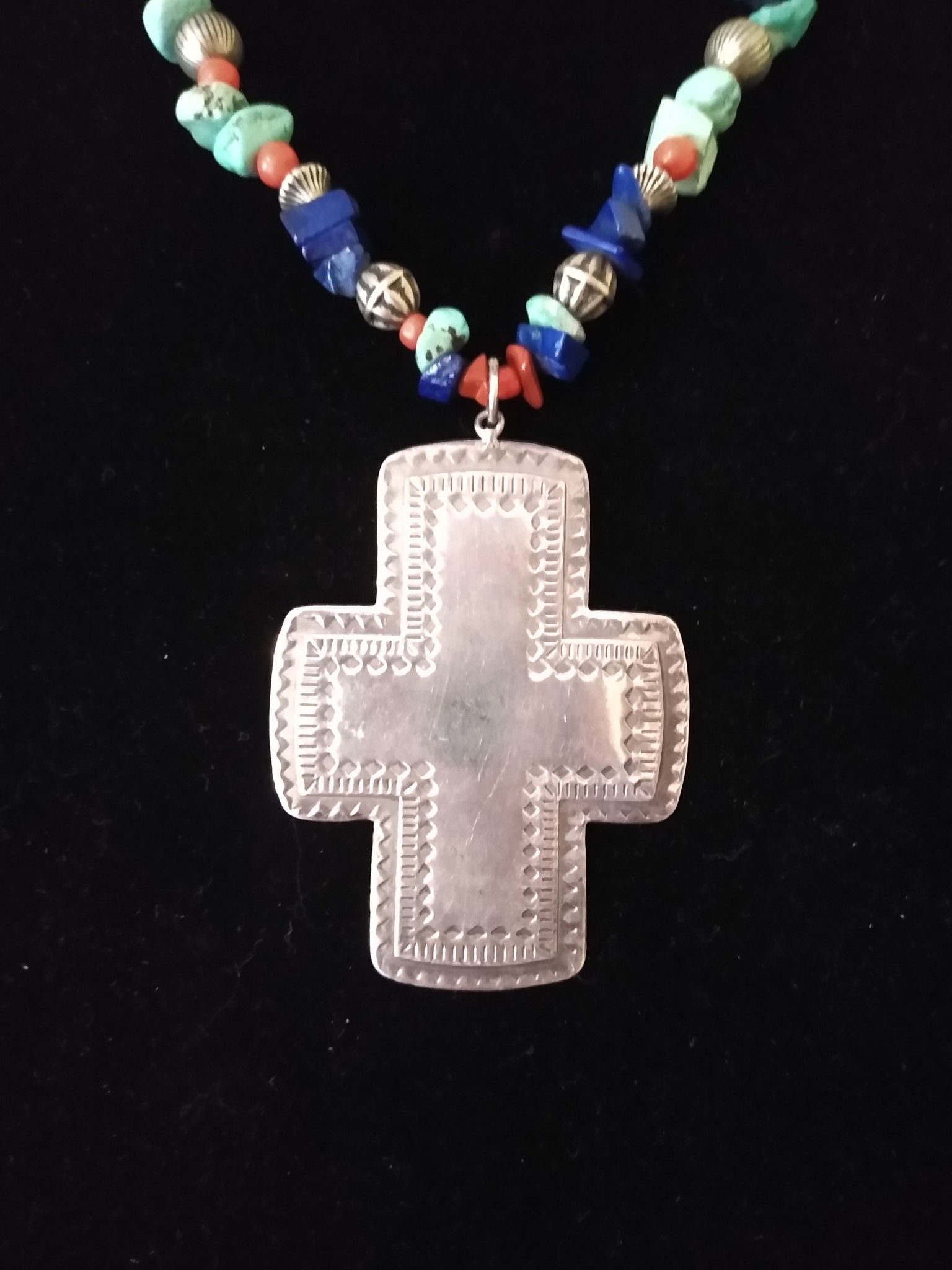 Sterling silver cross necklace 25"