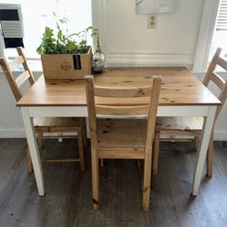 Wooden Table With 3 Chairs 