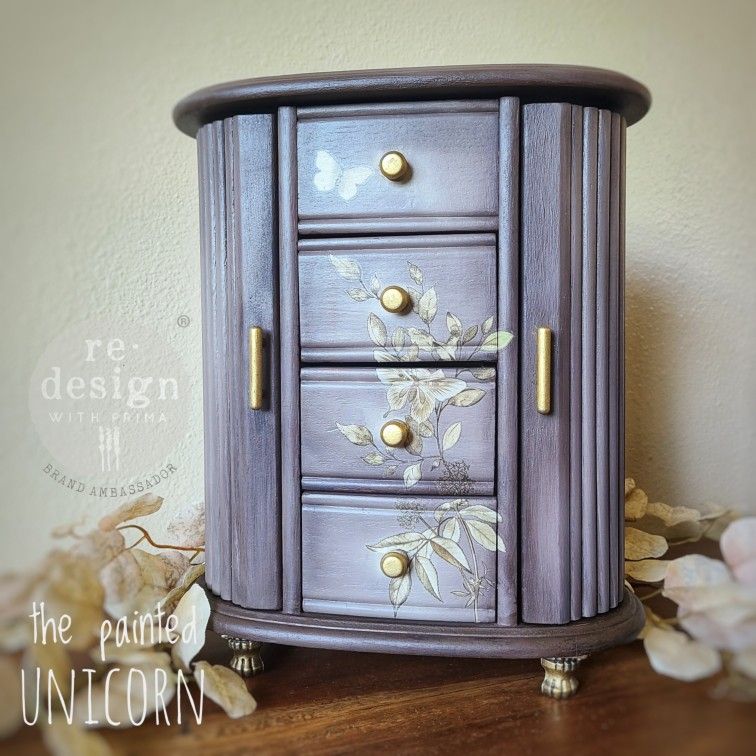 Neutral Refinished Jewelry Armoire Box