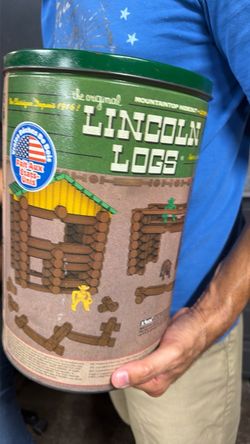Vintage Lincoln Logs Mountaintop Hideout Tin