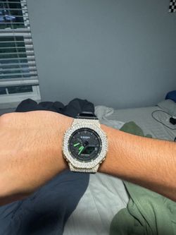 Casio G-Shock Watch with Iced-Out Bezel