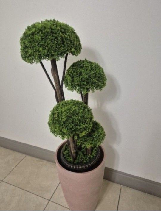 *** NEW LOW PRICE *** Faux Cedar Topiary in a 21" Terracotta Resin Planter @ Lasting Creations