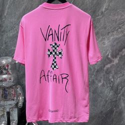 Chrome Tee Hearts Baby Pink Denim Jeans Tears T Shirt Cross Vanity Affair Small S Medium M