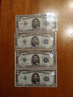 1934 $5 Blue Seal Set (Of 4)