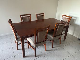 Wood Dining Table with 6 chairs