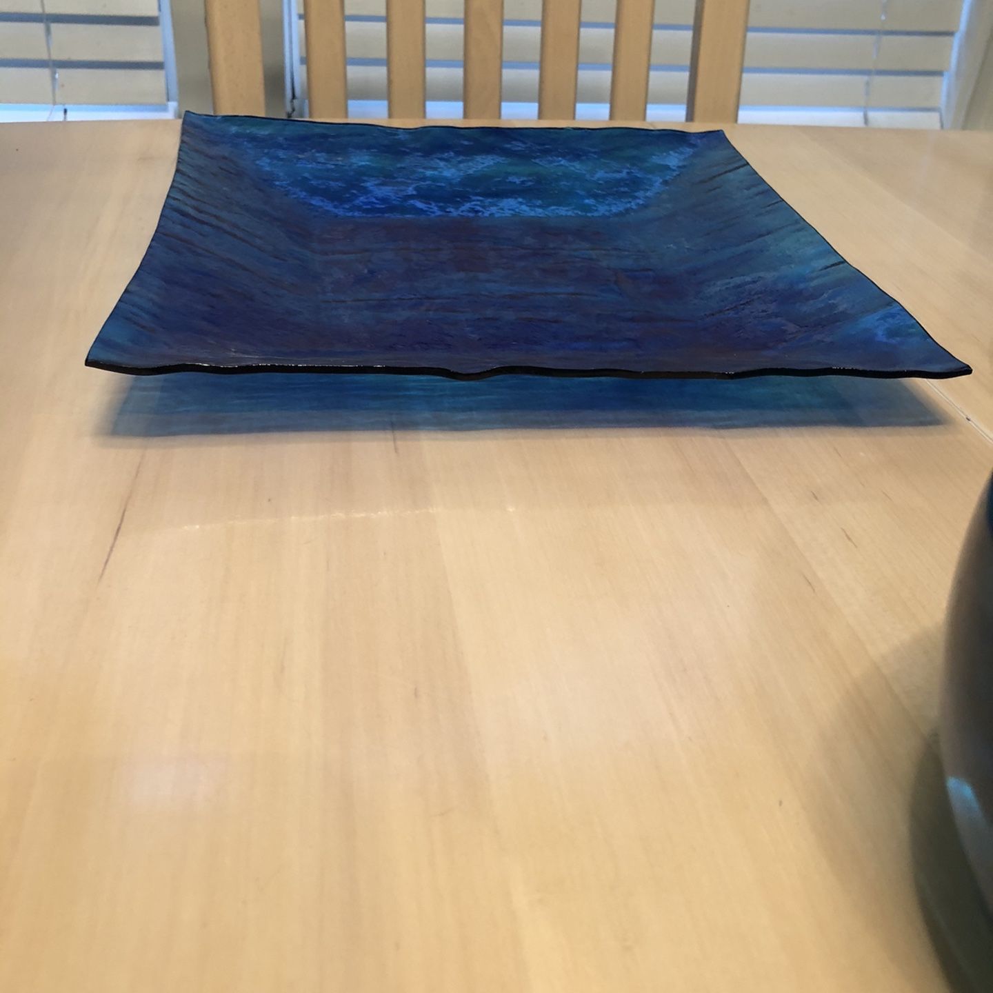 Fused Glass Blue Plate.