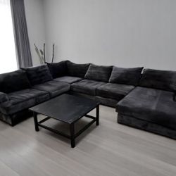 Charcoal Black Sectional Couch - Sofa Delivery Available 🚚